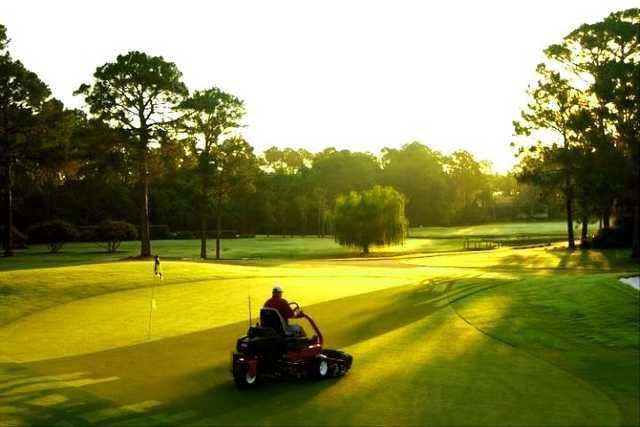 Golf court with car